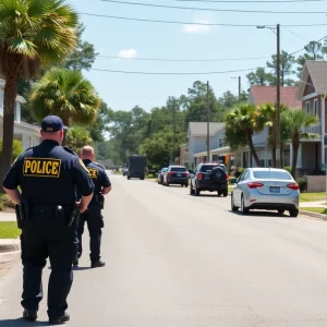 Community street in Laurens County, South Carolina