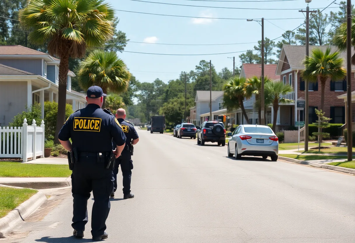 Community street in Laurens County, South Carolina