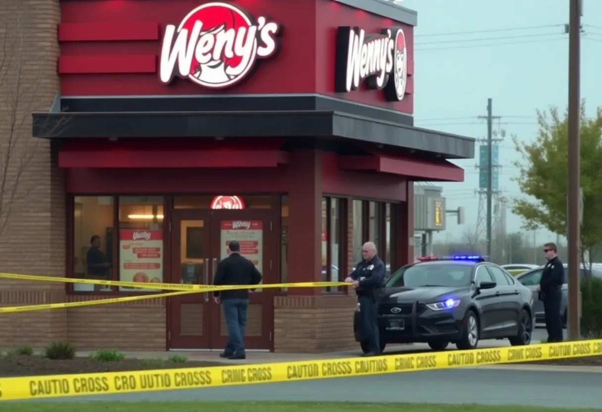 Police investigating outside Wendy's in Laurens, South Carolina.