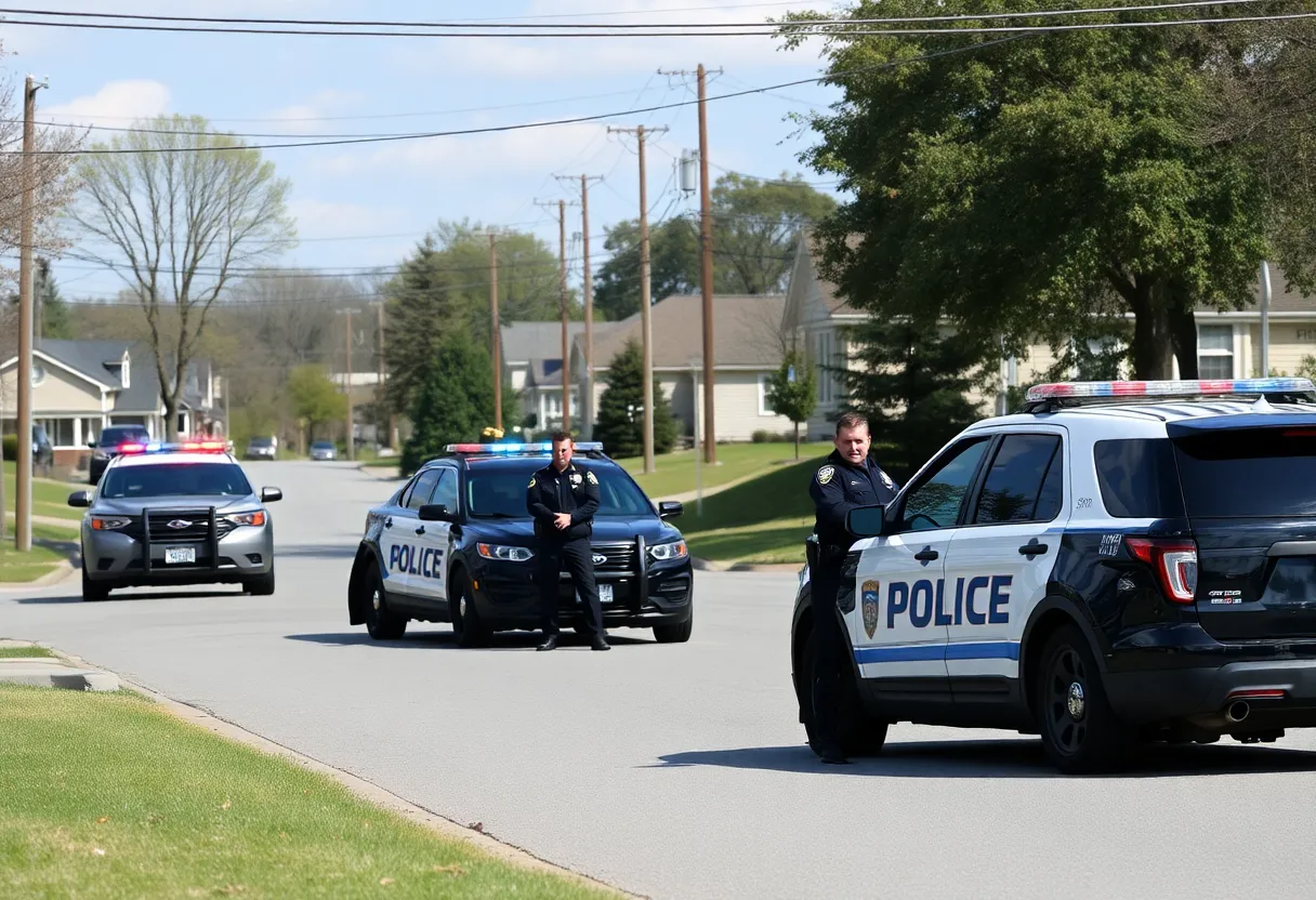 Local police officers patrolling a neighborhood in Clinton