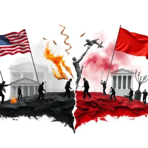 Abstract representation of political discourse and violence