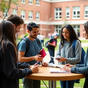 Students studying on Presbyterian College campus
