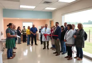Renovated exam rooms in a rural healthcare facility