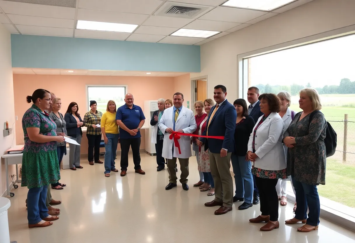 Renovated exam rooms in a rural healthcare facility