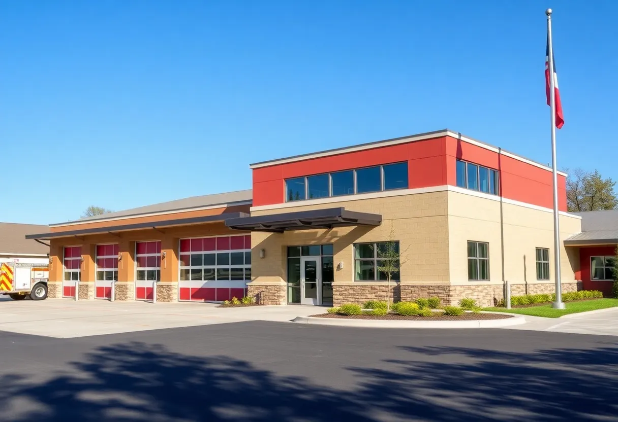 Exterior view of the renovated Fuller Fire Station in Clinton