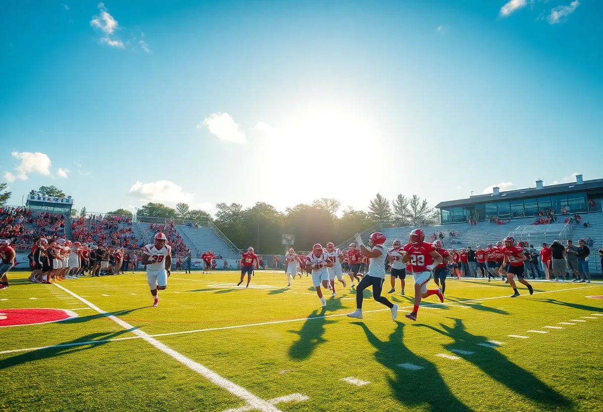 Players in action during the Shrine Bowl of the Carolinas