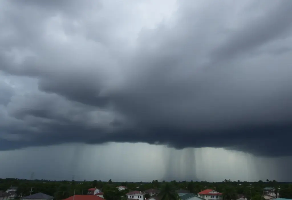 Stormy sky with dark clouds over Clinton, SC