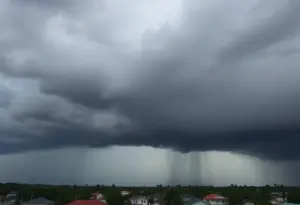 Stormy sky with dark clouds over Clinton, SC