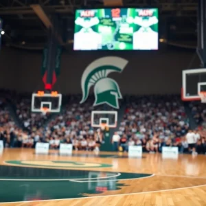 Upstate Men's Basketball team playing on the court