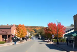 Clear skies and autumn colors in Clinton SC