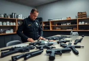 Narcotics and firearms seized during Clinton drug bust