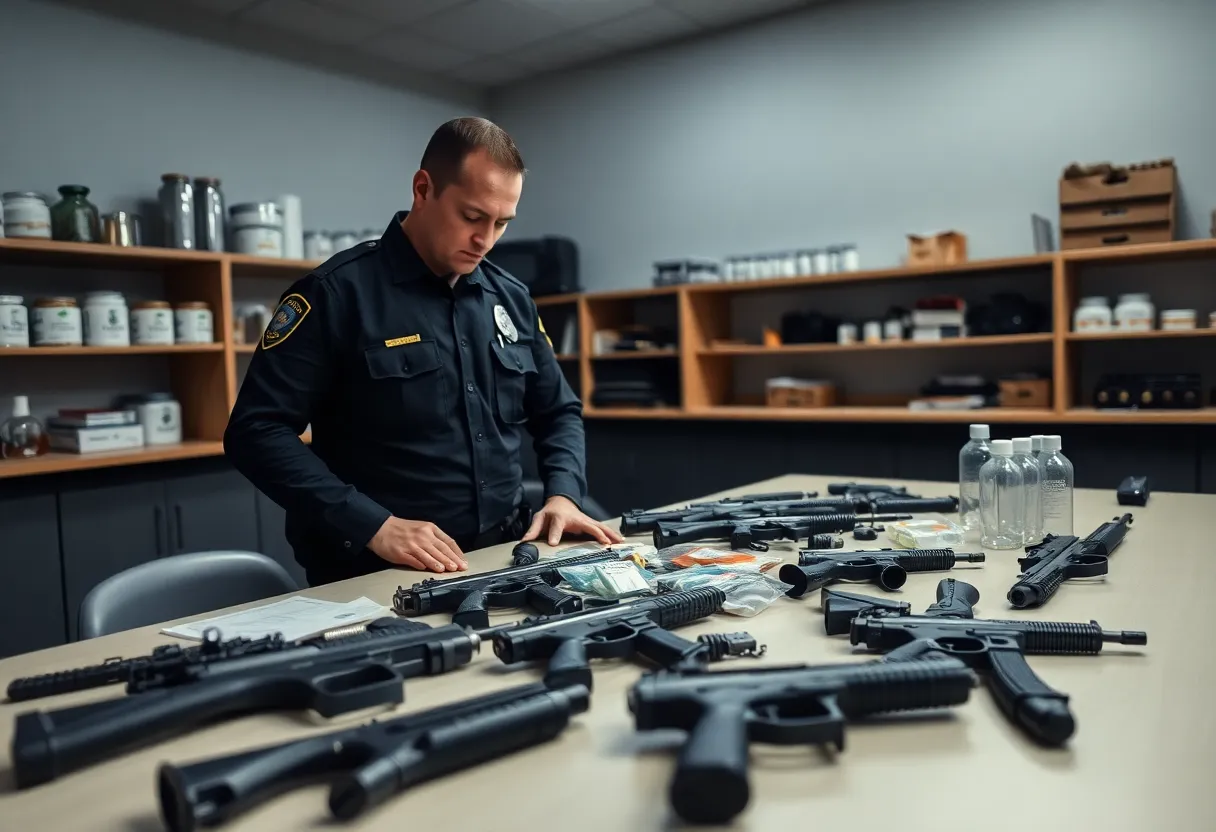 Narcotics and firearms seized during Clinton drug bust