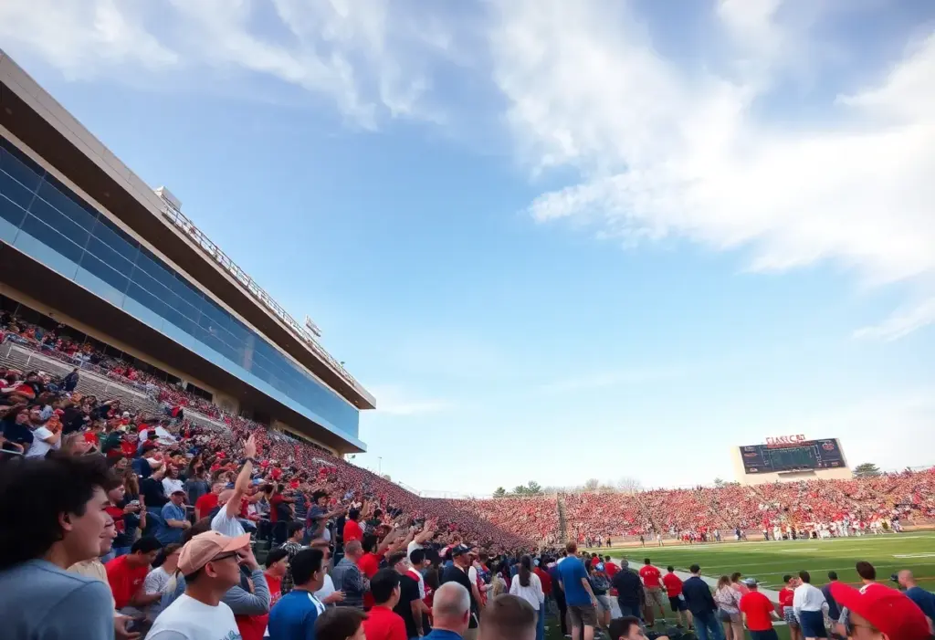 Clinton High School football stadium during a game
