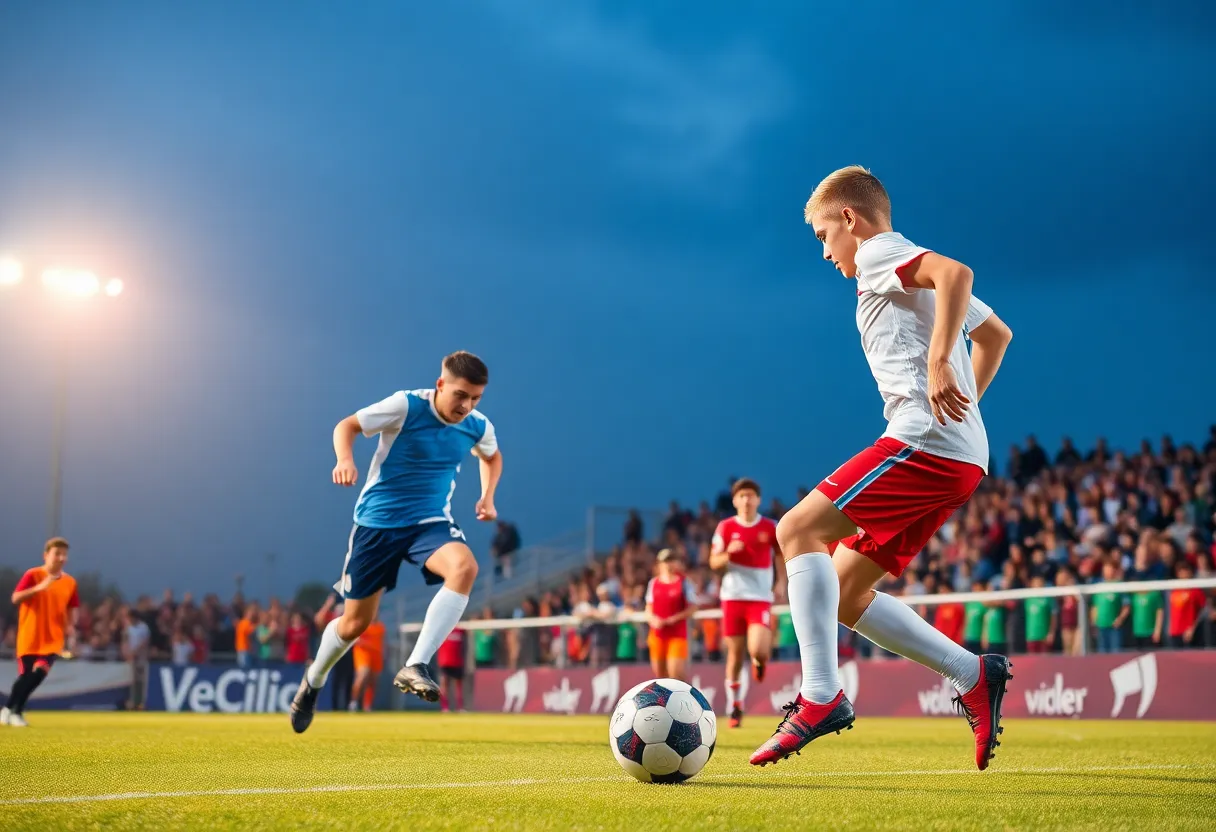 Soccer players from Clinton High School in action during a match against East Duplin.