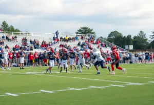 Clinton Red Devils Football Team in Action