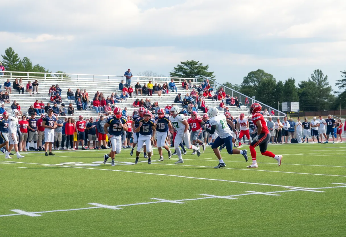 Clinton Red Devils Football Team in Action