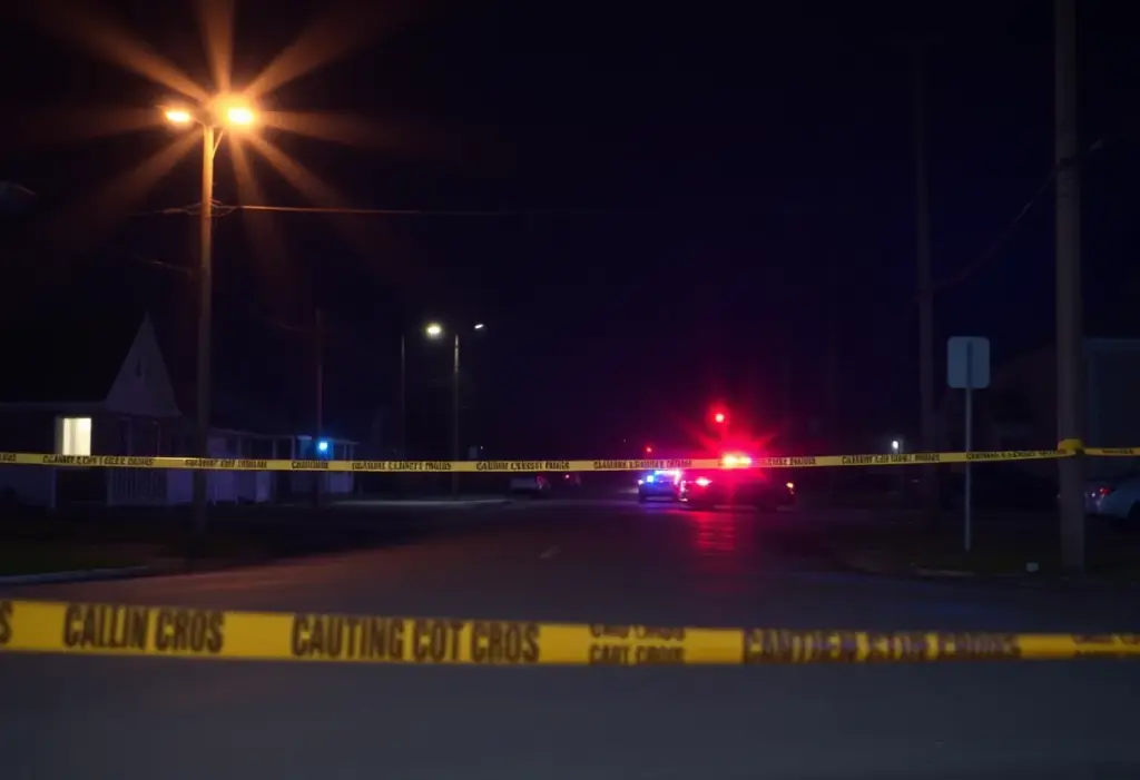 Police investigation scene with caution tape in Clinton SC