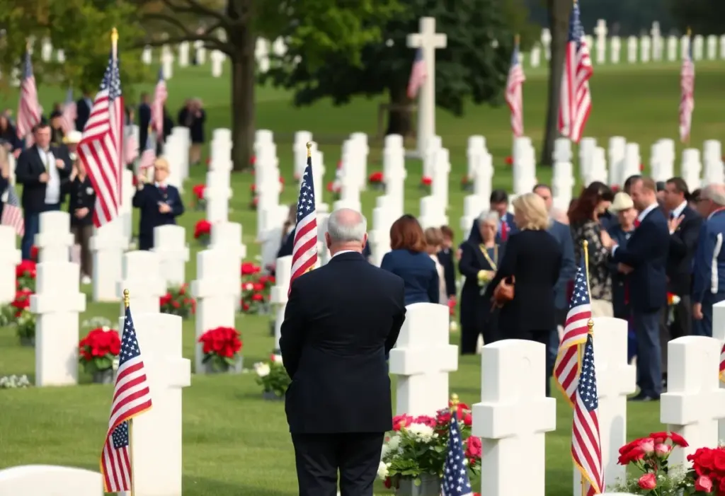 Ceremony attendees at the D-Day 81st anniversary at Normandy Cemetery