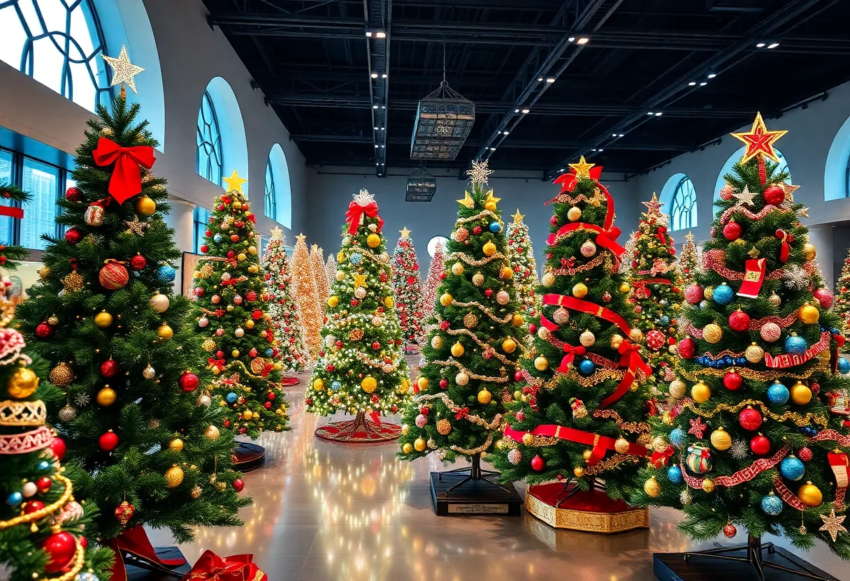 Decorated Christmas trees at the Festival of Trees