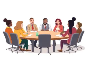 Members of the Laurens Commission of Public Works meeting to discuss community projects.