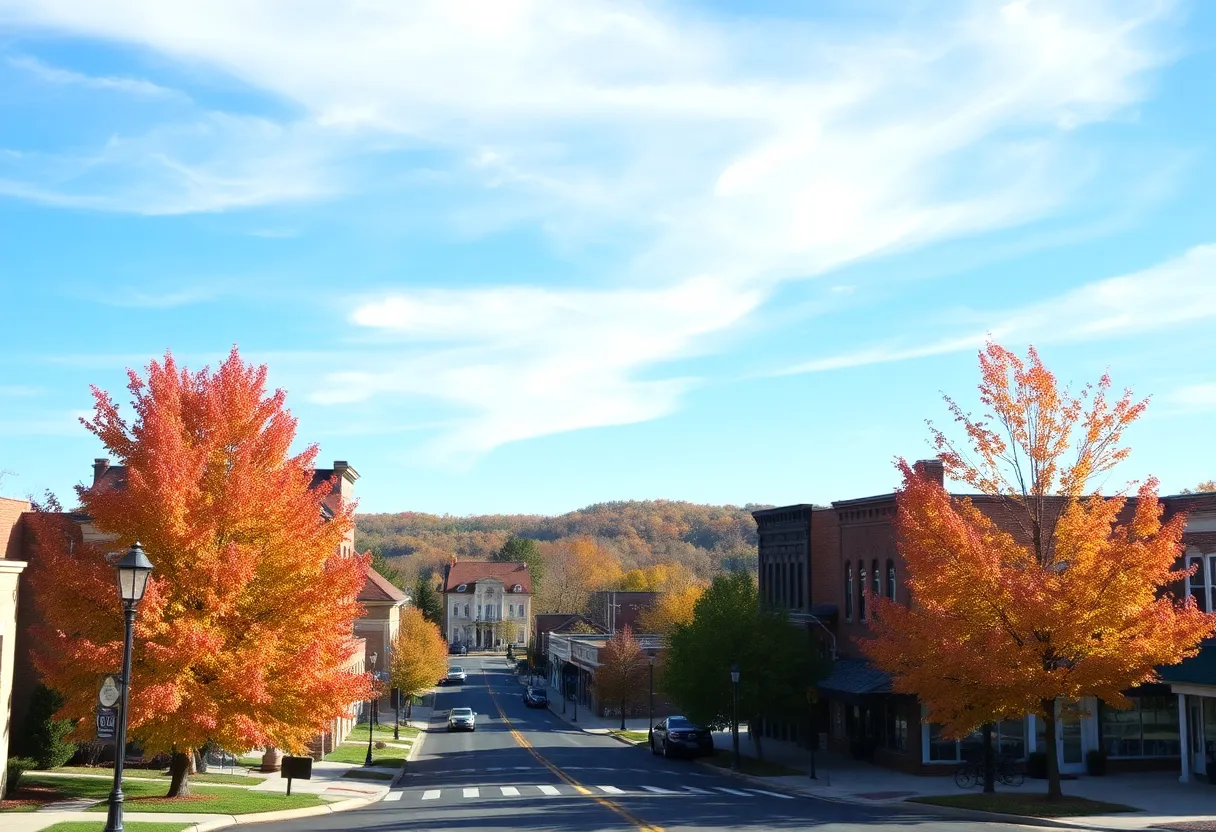 Scenic view of Clinton, South Carolina, under clear blue skies