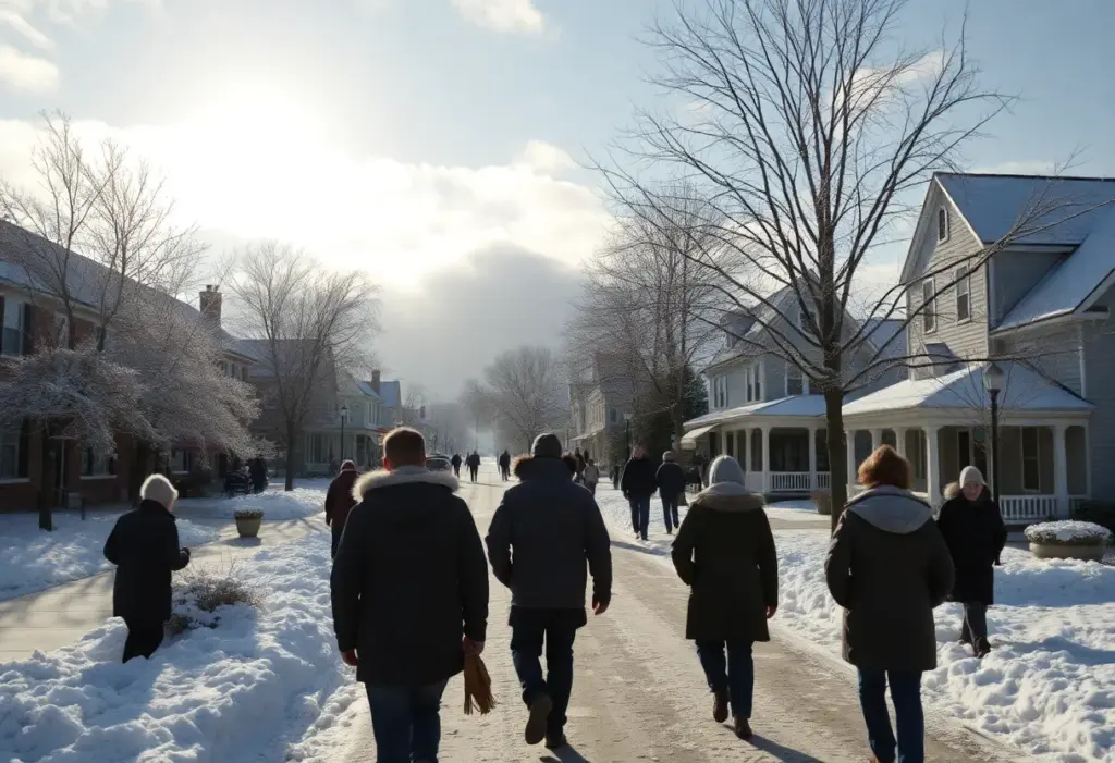 Residents in Clinton SC bundled up against the cold weather