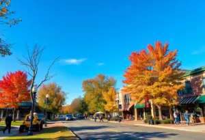 Clear blue skies and autumn colors in Clinton SC