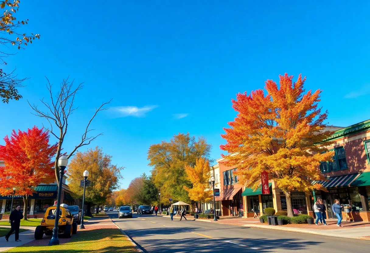 Clear blue skies and autumn colors in Clinton SC
