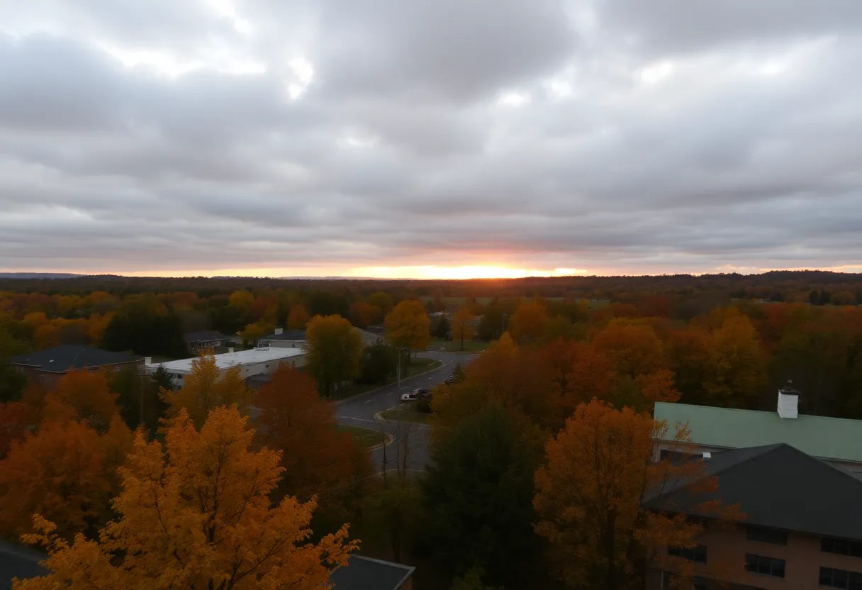 Cloudy weather over Clinton, SC in November