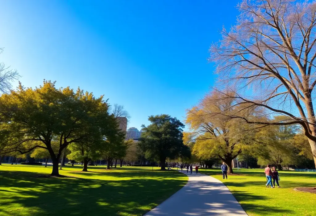 Clear skies and sunshine in Clinton SC park