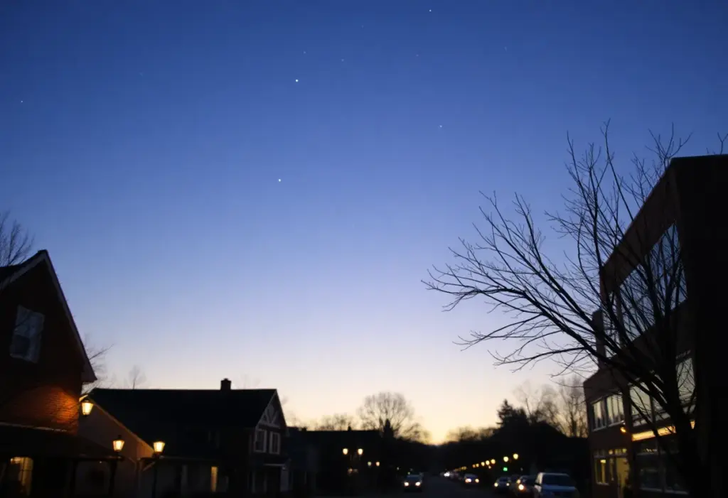 Clear evening skies with twinkling stars in Clinton, SC