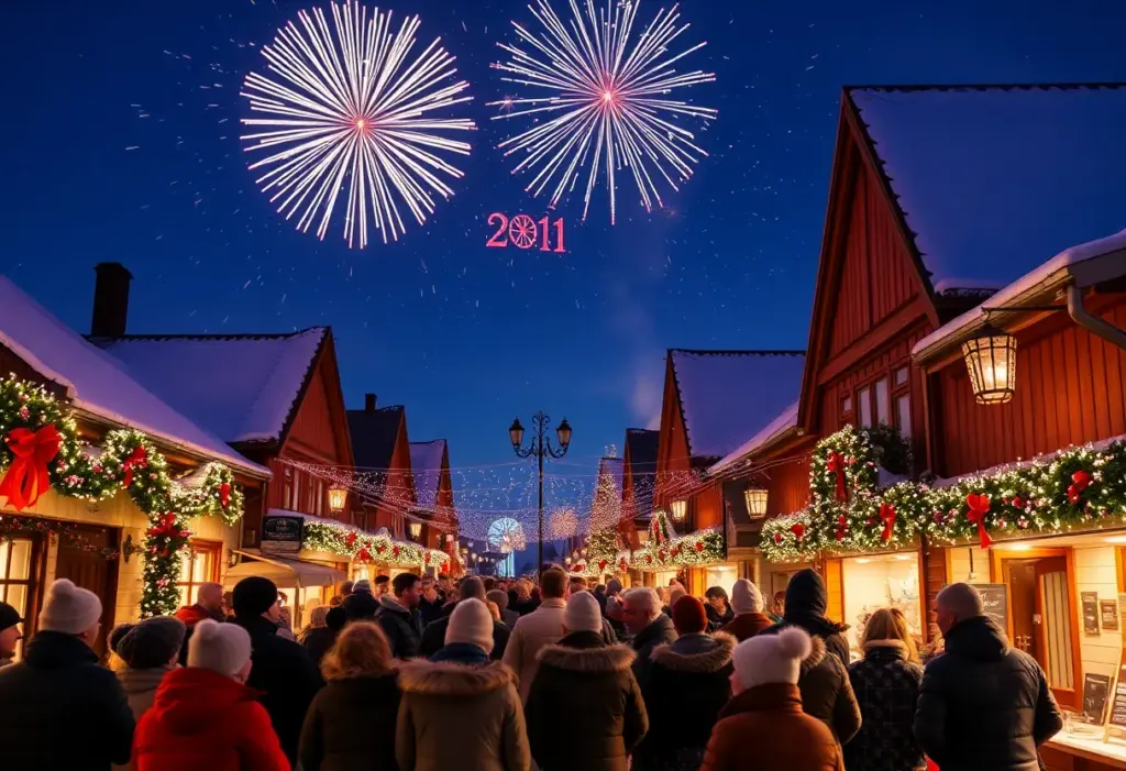 Residents celebrating New Year’s Eve in Clinton, SC, under a clear sky.