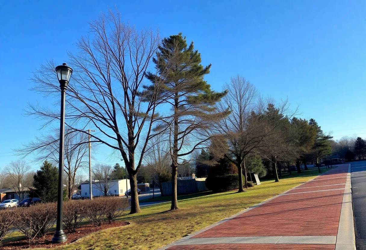 A sunny winter morning in Clinton, South Carolina.