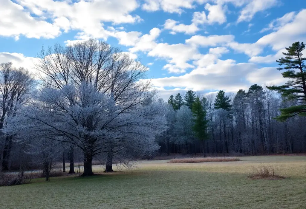 Beautiful winter morning in Clinton SC with clear skies.