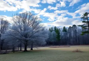 Beautiful winter morning in Clinton SC with clear skies.