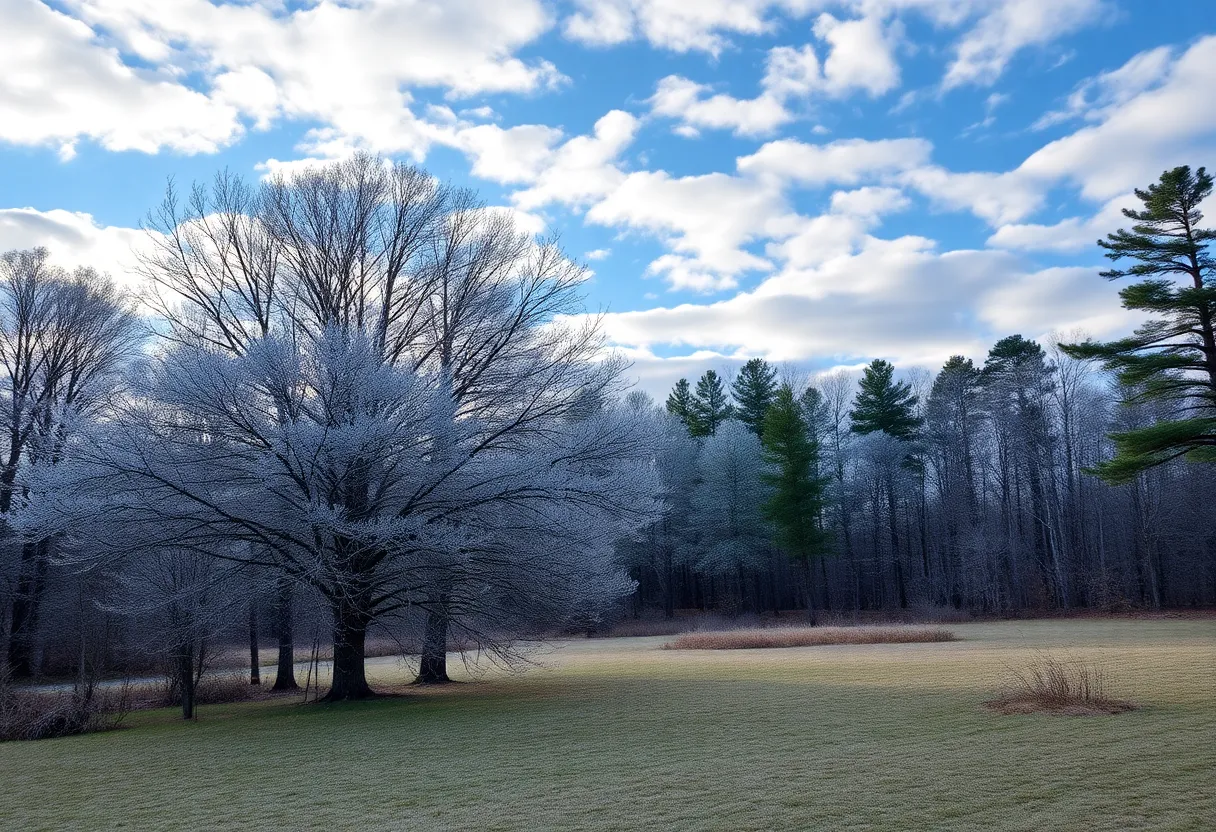 Beautiful winter morning in Clinton SC with clear skies.
