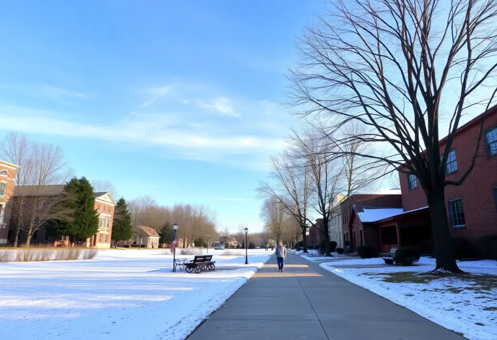 Winter landscape in Clinton SC with clear skies