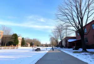 Winter landscape in Clinton SC with clear skies