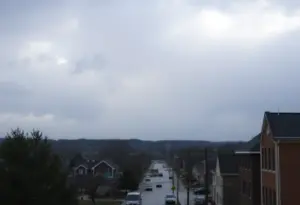Cloudy weather with light rain in Clinton, South Carolina