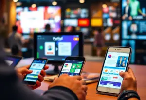 Dynamic marketing scene depicting interactive content formats