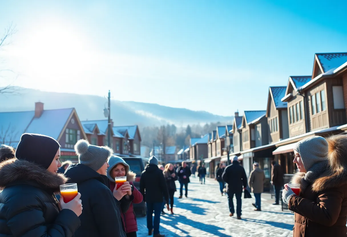 A bright winter day in Clinton, South Carolina with clear skies