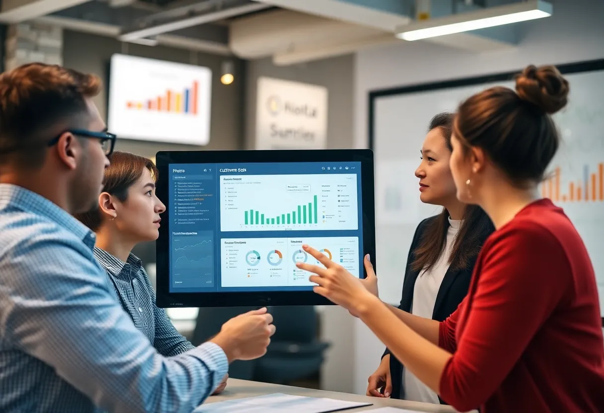 A team analyzing customer feedback data