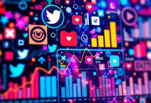 Abstract illustration of social media analytics