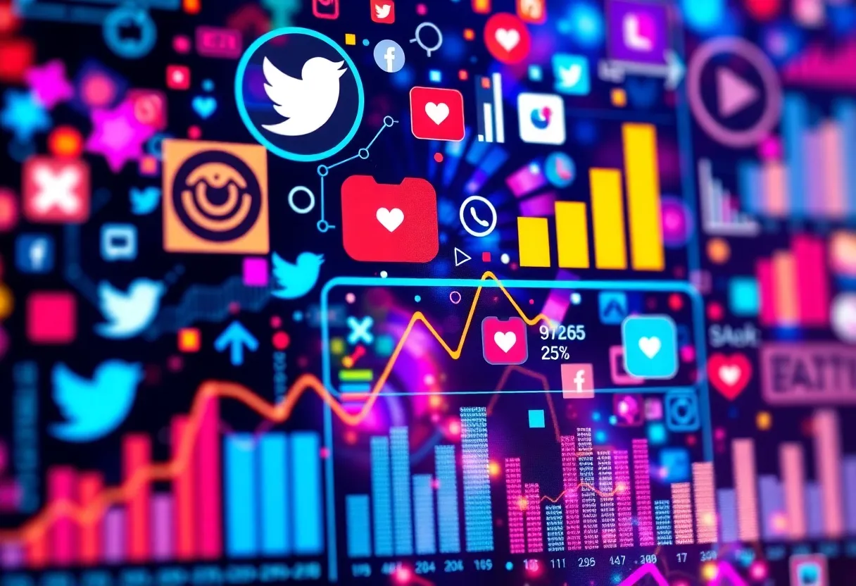 Abstract illustration of social media analytics