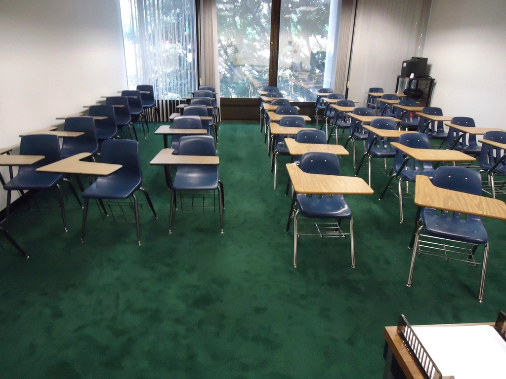 Empty school classroom
