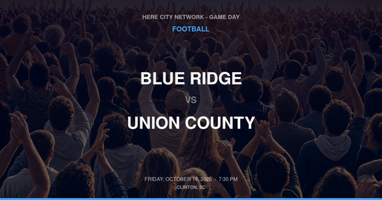 Blue Ridge vs. Union County — Football Game Day — Union, SC — Oct 16, 2026