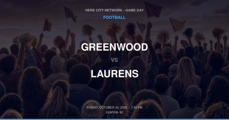 Greenwood vs. Laurens — Football Game Day — Laurens, SC — Oct 30, 2026