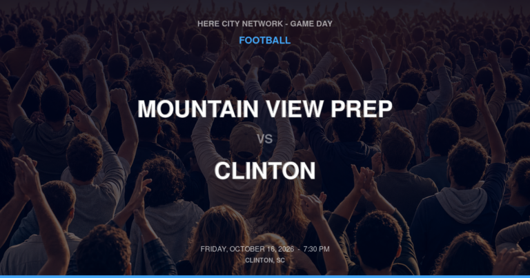 Mountain View Prep vs. Clinton — Football Game Day — Clinton, SC — Oct 16, 2026