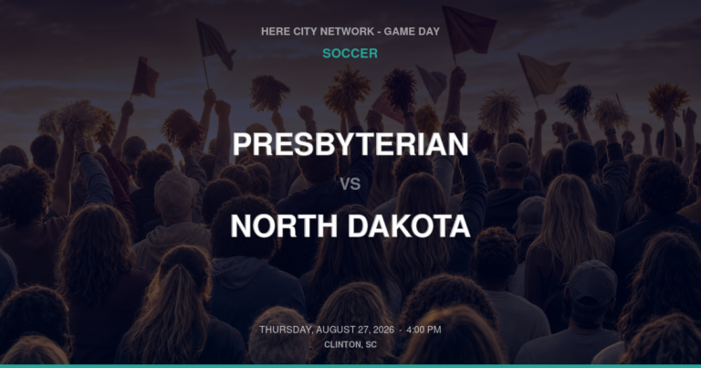 Presbyterian vs. North Dakota — Soccer Game Day — Clinton, SC — Aug 27, 2026