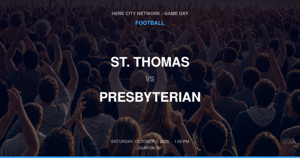 St. Thomas vs. Presbyterian — Football Game Day — Clinton, SC — Oct 3, 2026